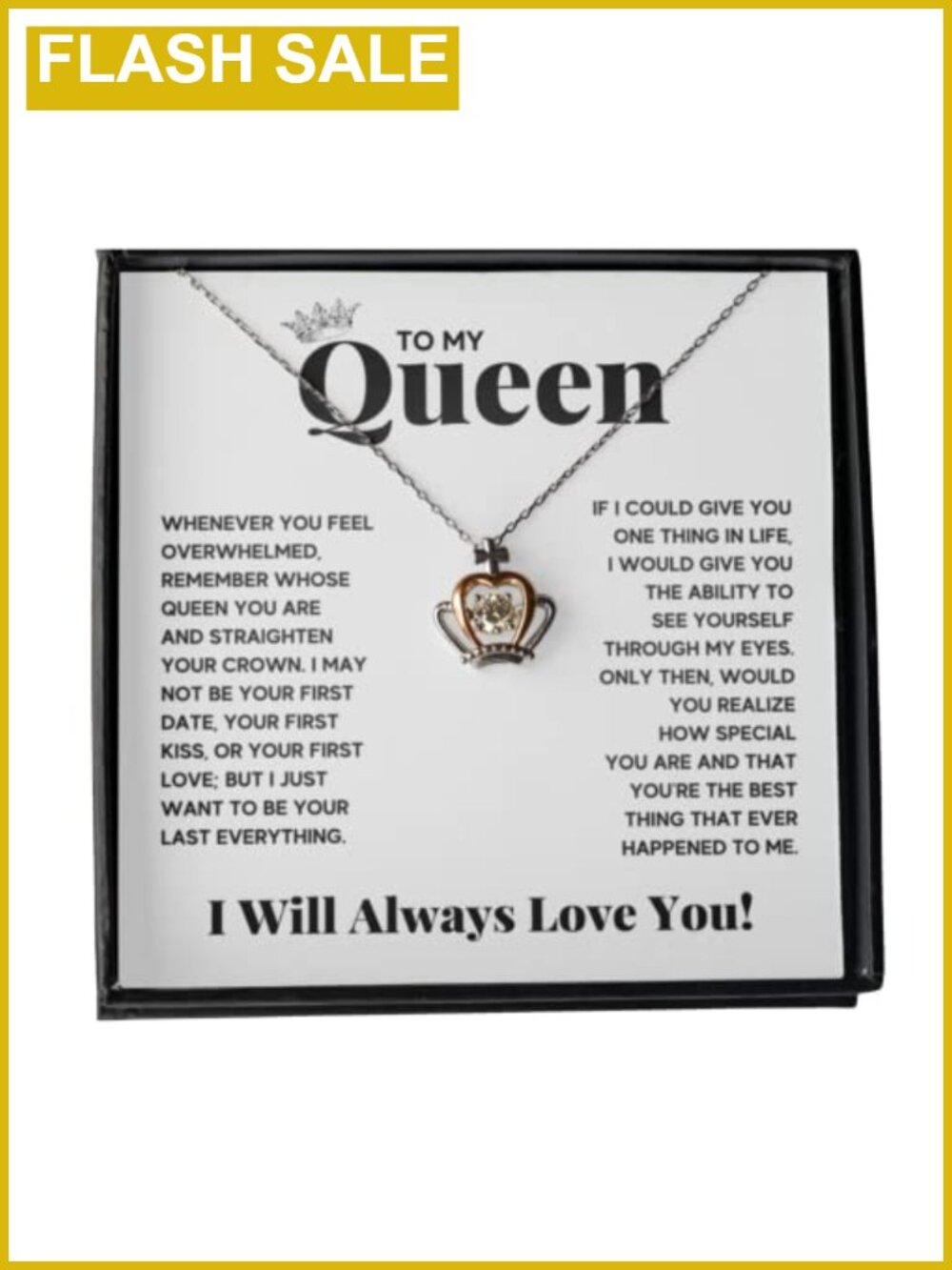 Soulmate Necklace Gift for Future Wife - Cubic Zirconia Pendant, 18"